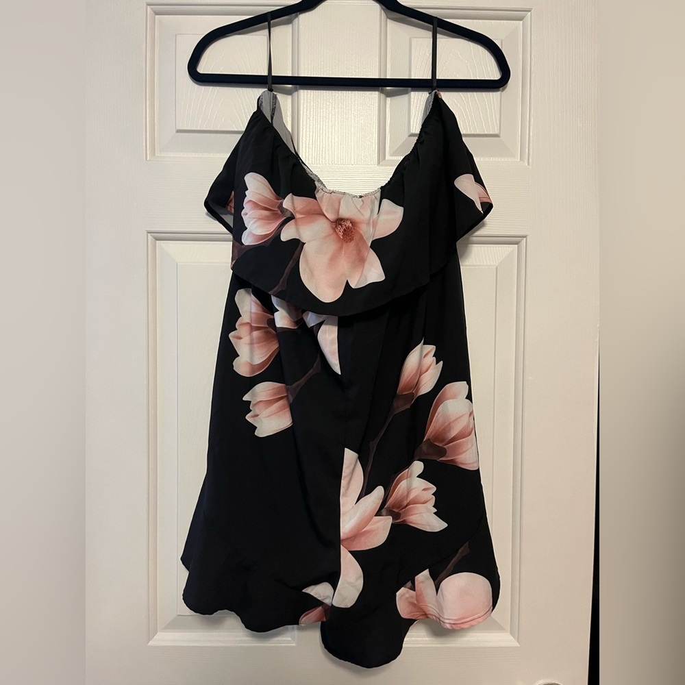 Off Shoulder Floral Romper